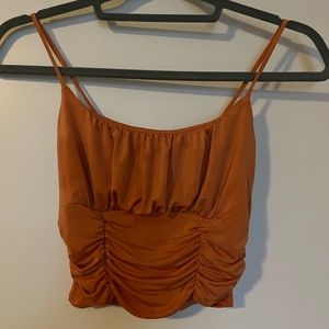 BRIGHT ORANGE SPAGHETTI-STRAP TOP